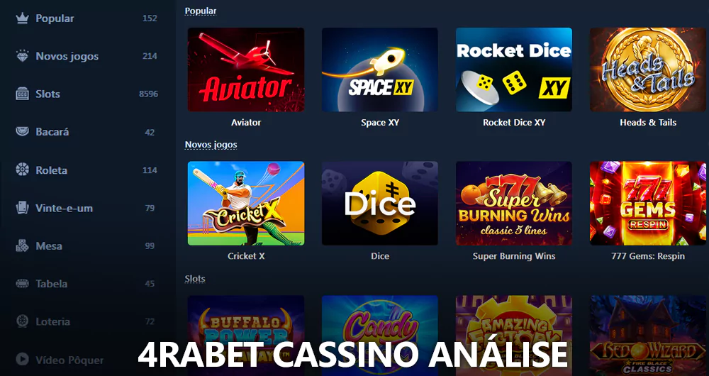 4rabet análise de cassino online