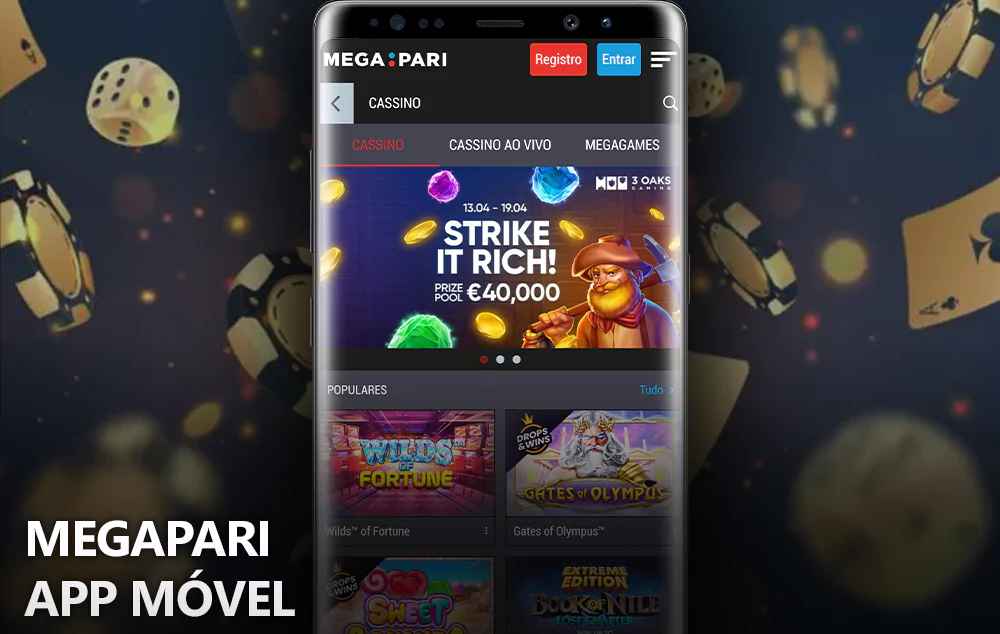 Aplicação móvel Megapari cassino
