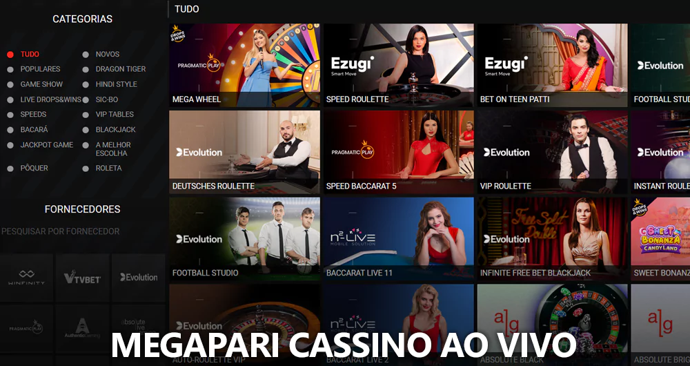 Megapari cassino ao vivo