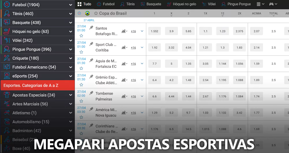 Seção de esportes da Megapari