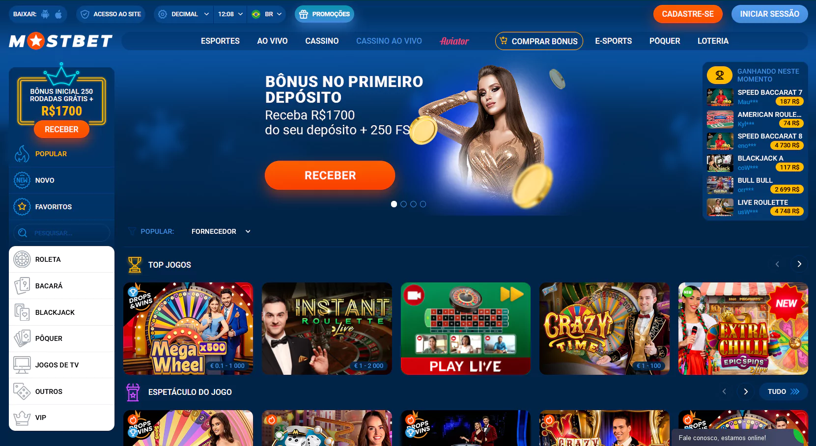Captura de tela da página do Dafabet Cassino ao vivo