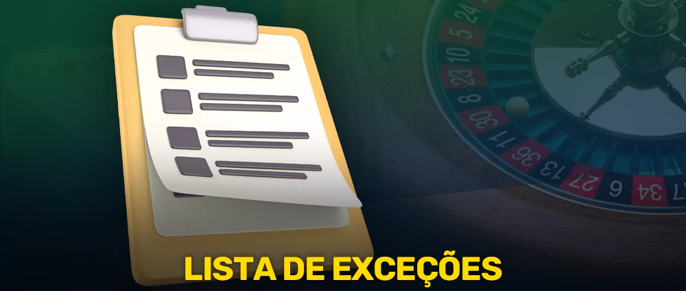 Lista de exceções no CassinoBrasil