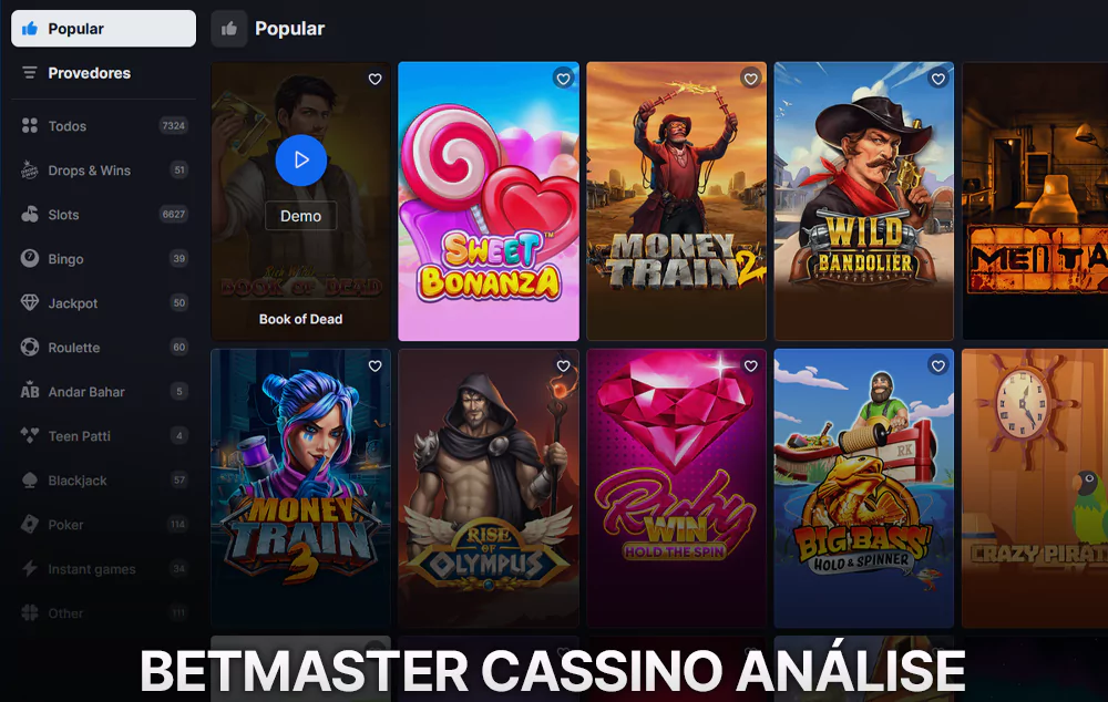 Betmaster análise de cassino online