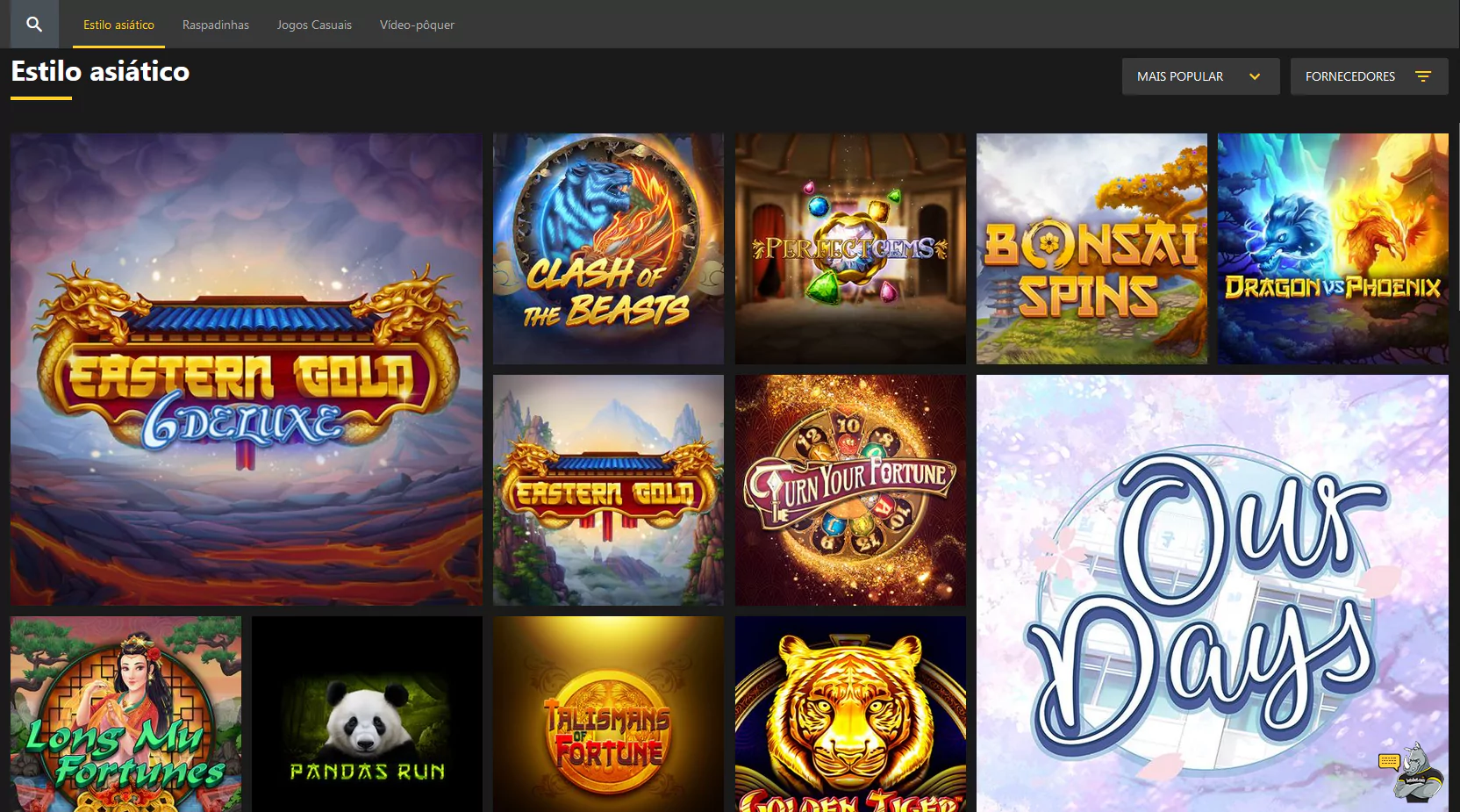 Captura de tela da página do Betobet Cassino com todos os jogos
